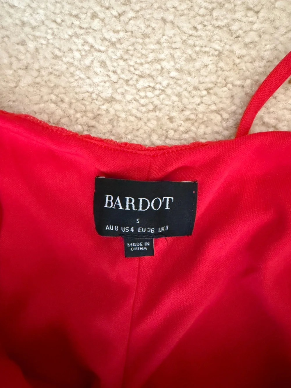Bardot Red Lace Maxi Slip Dress - Picture 4 of 5